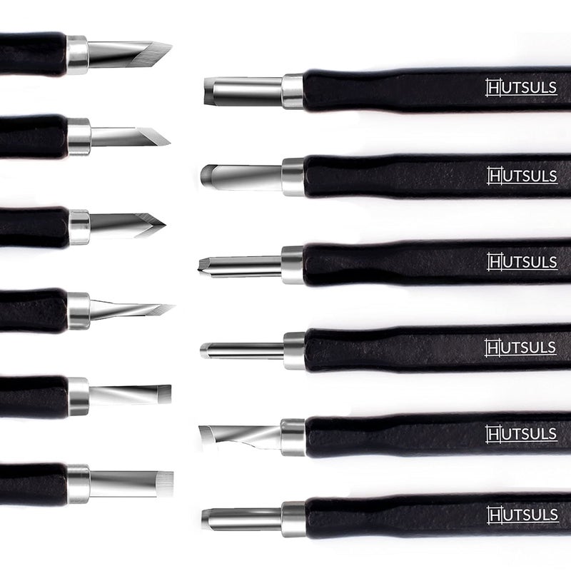 Hutsuls Wood Carving Tools Set - Easy to Use 12 pcs Mini Wood Chisel Beginner Wood Carving Kit for Adults & Kids Carving Kit Gift - Image 1
